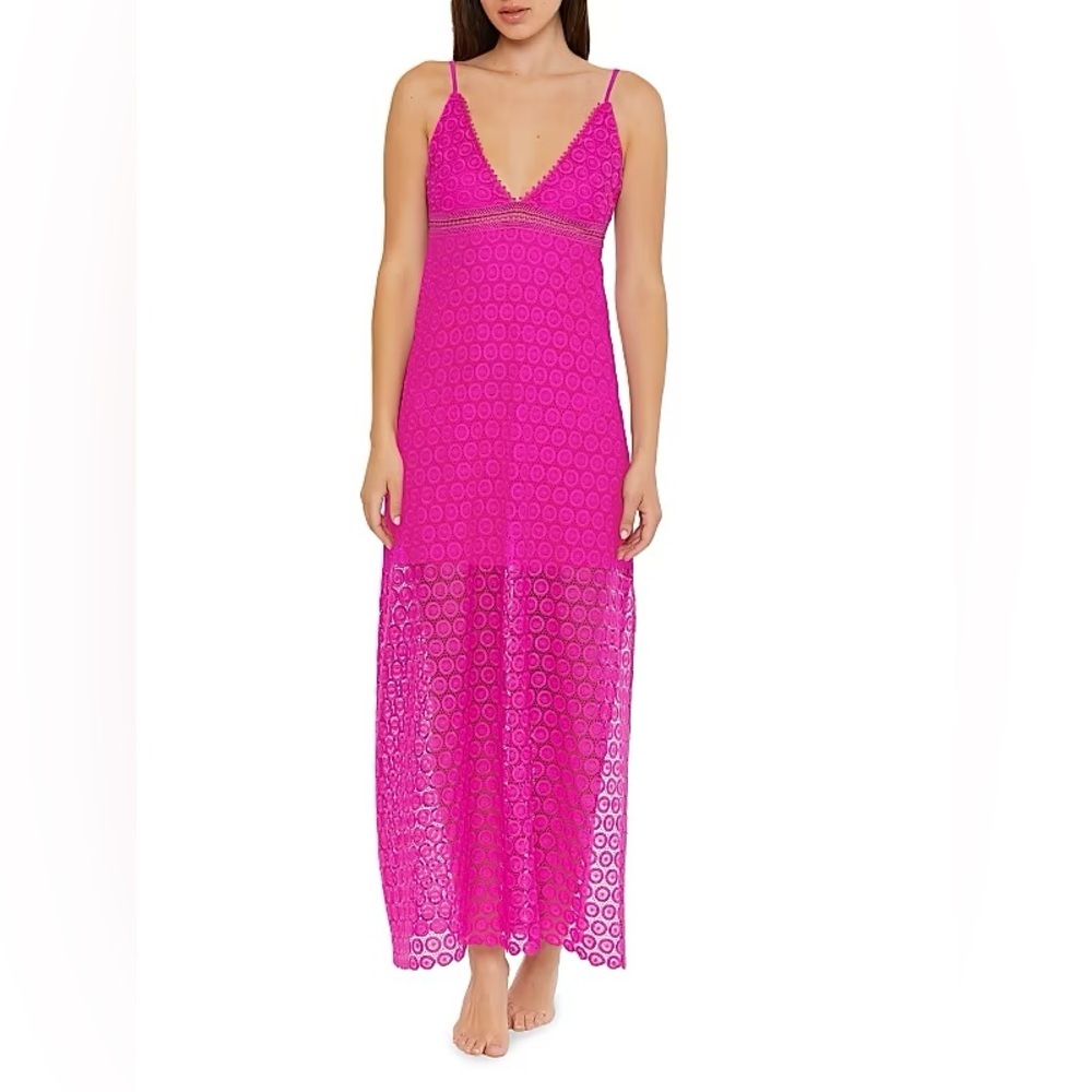 Trina Turk Fuchsia Lace One-Piece Swimsuit